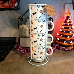 Halloween Stackable Mug Tower with Rack